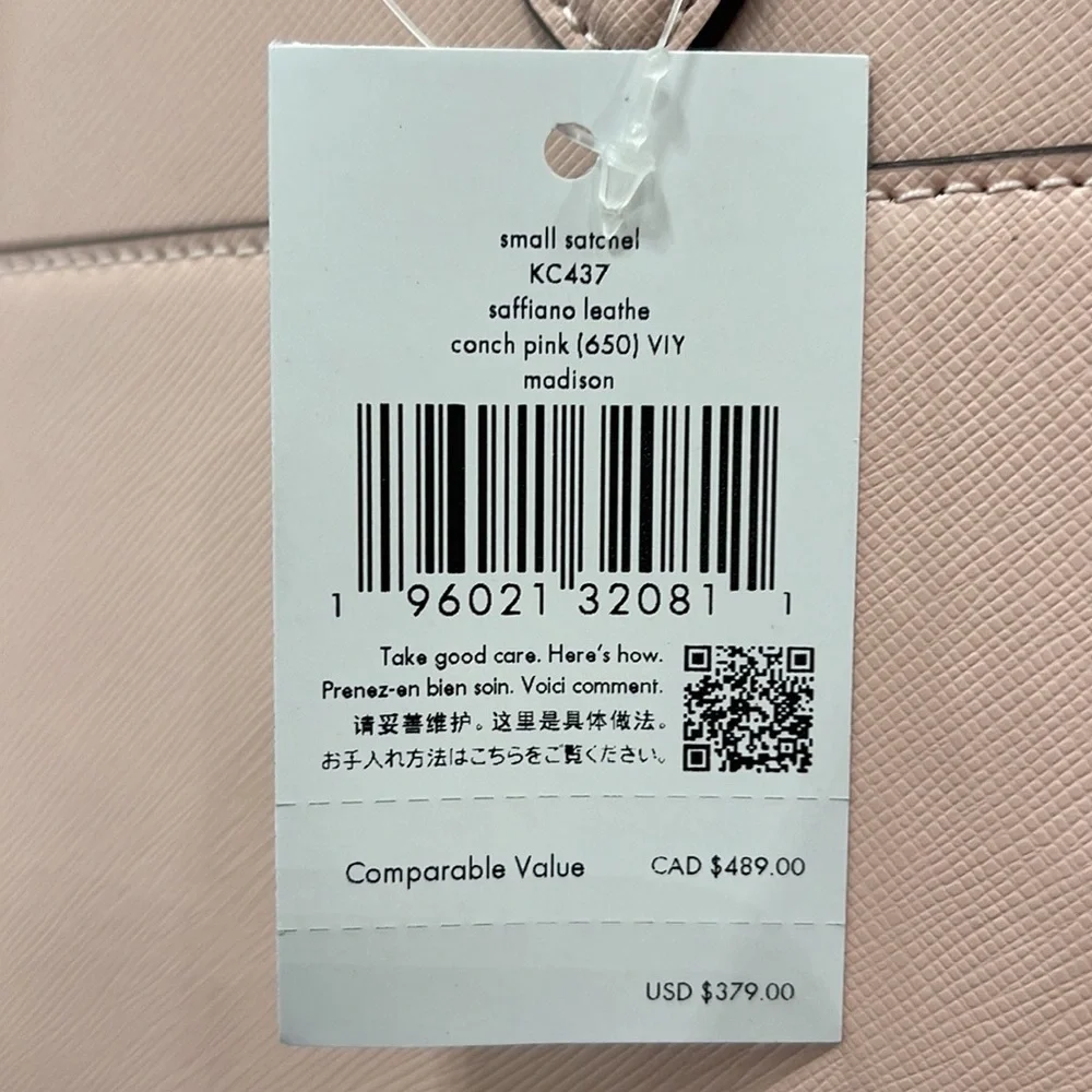 Kate Spade Madison Saffiano Leather Small Satchel
COLOR:
Conch Pink
NWT - Picture 15 of 16